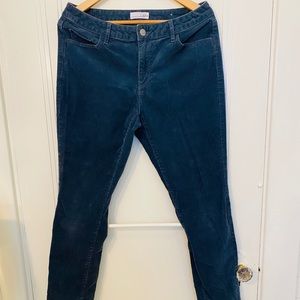 Loft curvy skinny green corduroys
